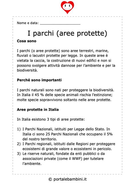 Aree Protette E Parchi Naturali Schede Didattiche Portalebambini It