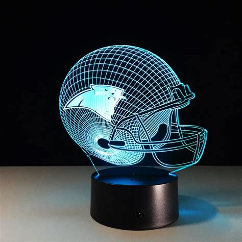 Creative NFL Carolina Panthers Football Telmet Illusion 3D Night Light ...