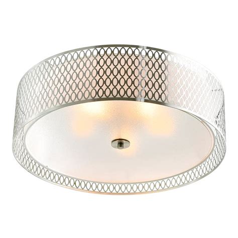 Cwi Lighting Mikayla 5 Light Drum Shade Flush Mount Light With Satin Nickel Finish 5555c22sn Rona