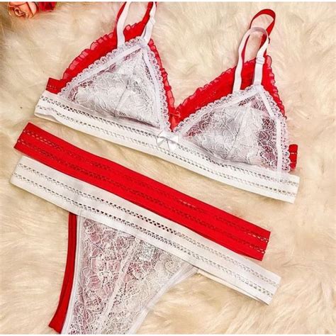 Conjunto Lingerie Mimar Detalhes Em Renda Calcinha E Suti Shopee Brasil