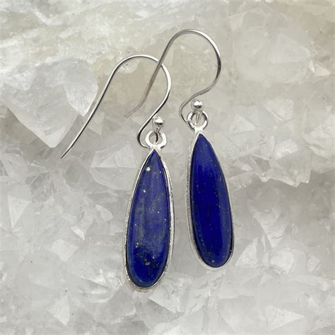 Boucles D Oreilles Naturelles En Lapis Lazuli Min Raux D Ailleurs