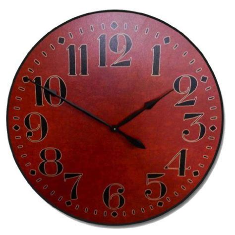 Houston Big Red Wall Clock | Ultra Quiet Quartz Mechanism | Hand Made ...