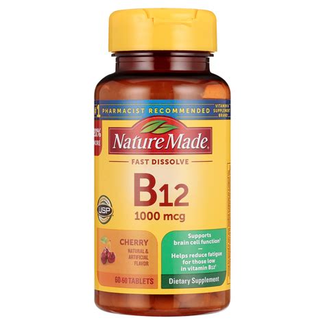 Nature Made Vitamin B12 Sublingual 1000 Mcg Sugar Free Fast Dissolve