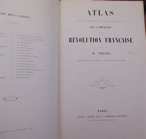 Atlas de la Révolution Française by Thiers LE VIEUX LIVRE