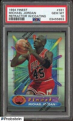 1994 95 Topps Finest Refractor 331 Michael Jordan Bulls HOF W Coating