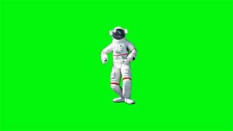 Funny Astronaut Dancing Green Screen Realistic 4k Animation — Stock