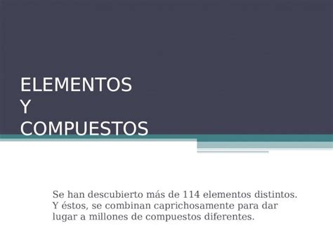 Ppt Elementos Y Compuestos Pdfslide Tips