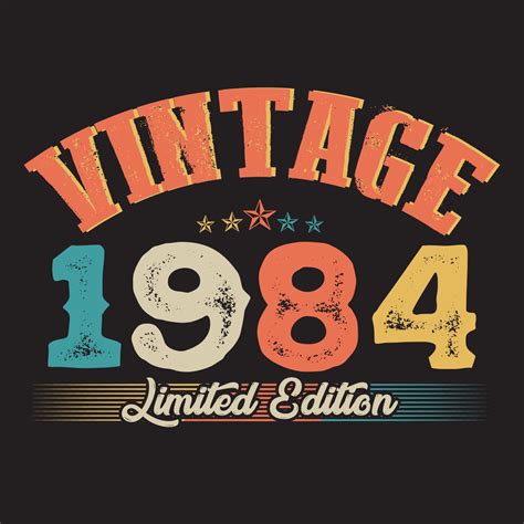 1984 Vintage Retro T Shirt Design Vector Black Background 6954834 Vector Art At Vecteezy