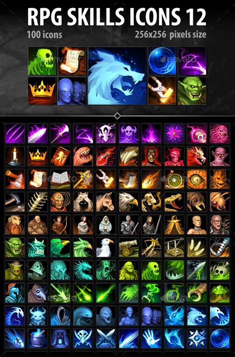 rpg skills icons  rpg game design dungeons  dragons game rpg