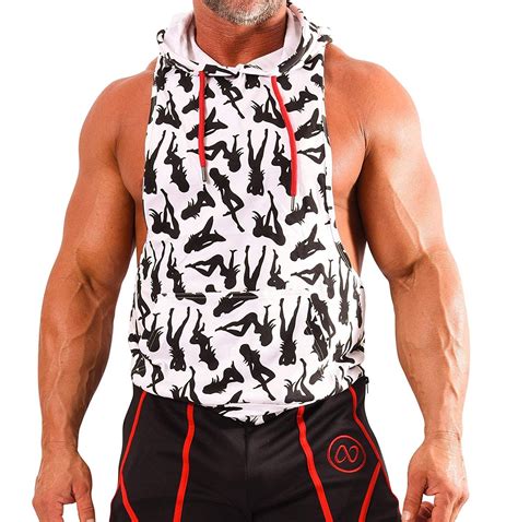 Mens Bodybuilding Sleeveless Stringer Hoodie Muscle Shirt Gym Workout