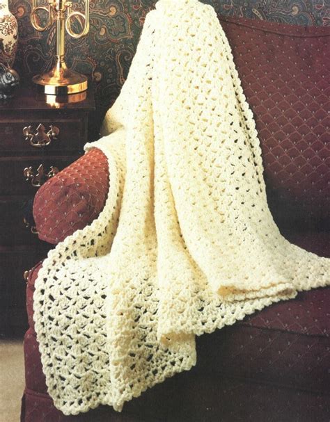 Vintage Crochet Pattern Lacy Shells Afghan Pdf Instant Digital Download Lacy Victorian Home