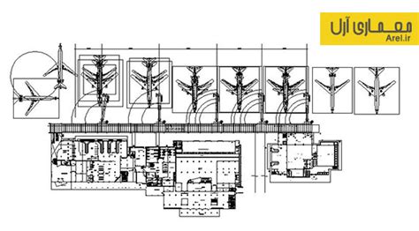 دانلود پلان فرودگاه به همراه آبجکت سه بعدی Dwg هواپیما آرل