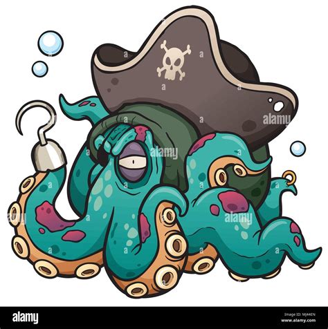 Vector Illustration Of Cartoon Pirate Octopus Stock Vector Image Art