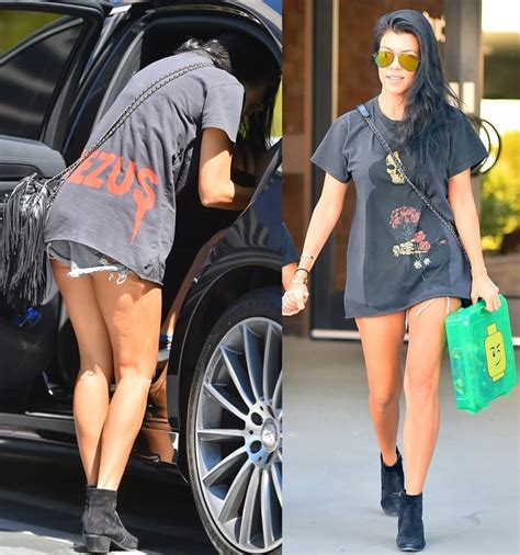 Kourtney Kardashian Flaunts Sexy Legs In Short Daisy Duke Cutoffs