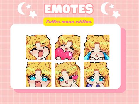 Sailor Moon Emotes Usagi Emotes Twitch Emotes Kawaii Sailor Moon