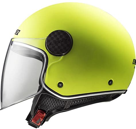 Casco Moto Jet Ls2 OF558 SPHERE LUX Solid Giallo Fluo Visiera Fumè