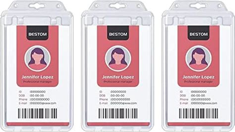 Bestom Lot De Porte Cartes D Identit En Plastique Rigide Pour Badges