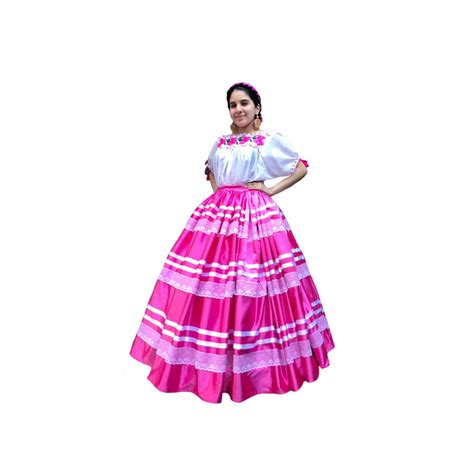 Traditional Pink Mexican Handmade Skirt China Oaxaqueña Style