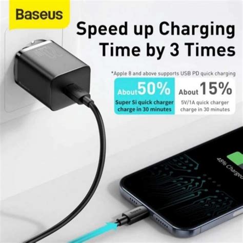 Jual Kepala Charger Iphone Type C Pd Baseus Quick Charger W Di