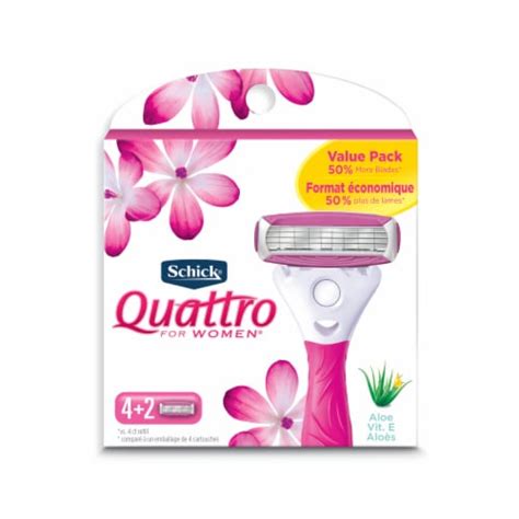 Schick Quattro For Women Value Pack Razor Blade Refills 6 Ct QFC