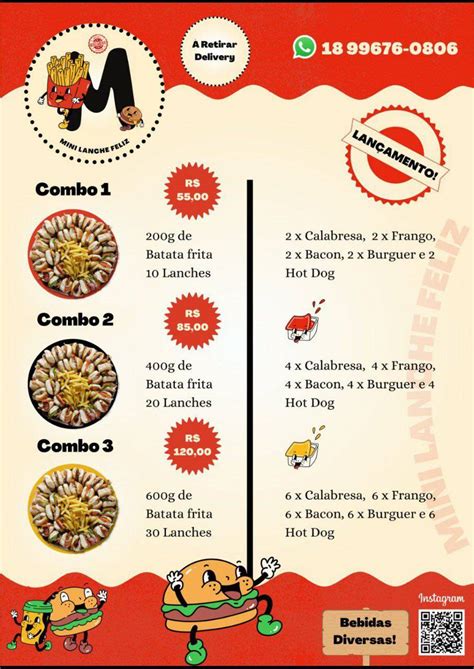 Menu Em Mini Lanche Feliz Restaurante Presidente Prudente