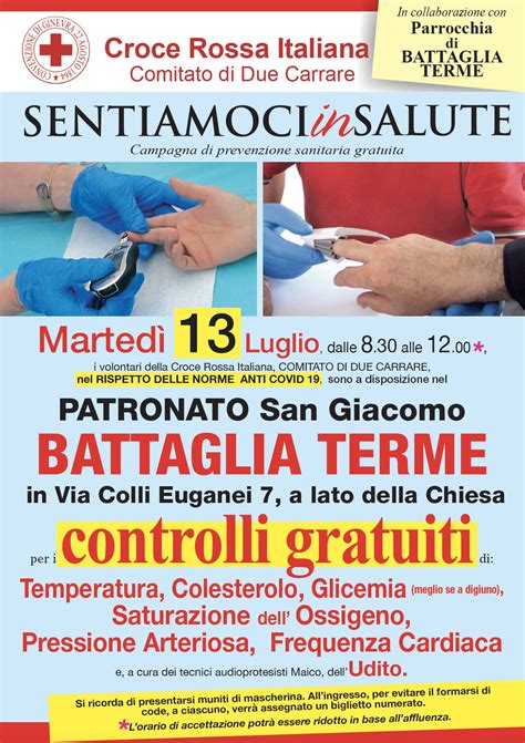 Sentiamoci In Salute Il Luglio A Battaglia Terme Cri Due Carrare