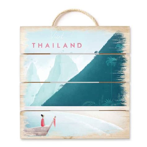 Tableau en bois Rivers Thaïlande wall art fr