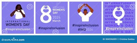 Inspire Inclusion International Women S Day 2024 Banner Royalty Free