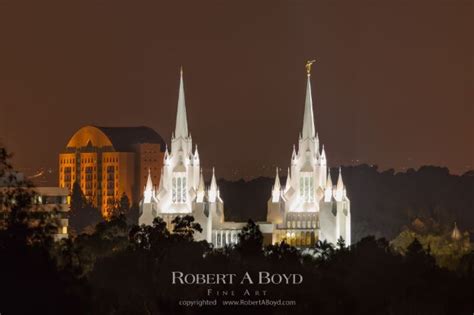 San Diego Temple Night View. Robert A. Boyd Fine Art and LDS Temples