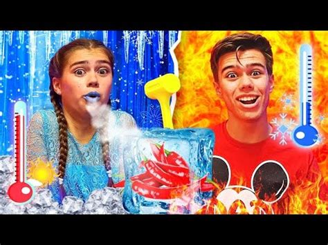 Nastya vs Artem in der Kalt gegen Рeiß Herausforderung Cold vs Hot