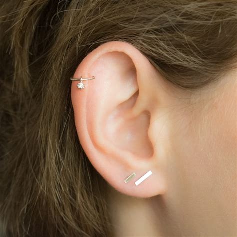 Cartilage Earring Helix Earring Diamond Helix Piercing Etsy