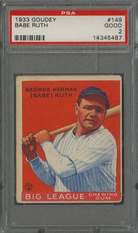 Lot Detail - 1933 Goudey #149 Babe Ruth - PSA GD 2