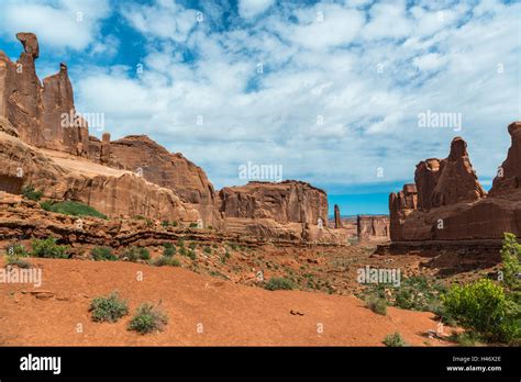 Courthouse Towers Arches National Park Utah Usa Stock Photo Alamy