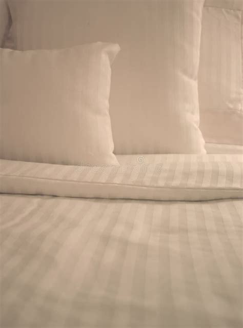 white sheets stock photo image  pillowcase home stripe