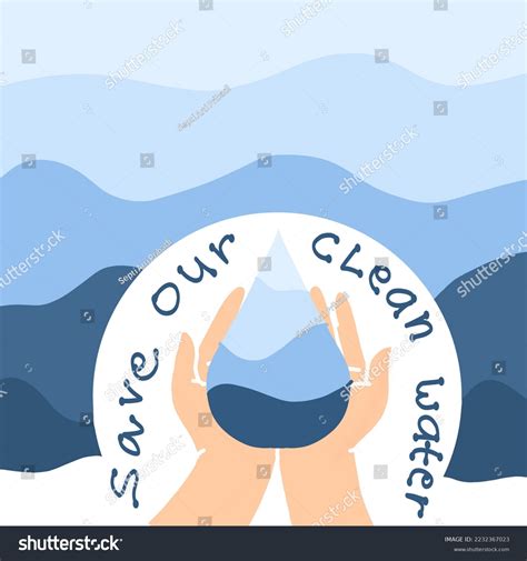 Save Our Clean Water Illustration Poster Stock Illustration 2232367023 ...