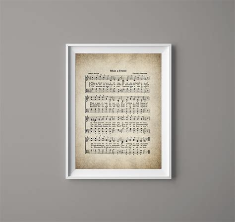 What A Friend We Have In Jesus Hymn Print Sheet Music Art Hymn Art