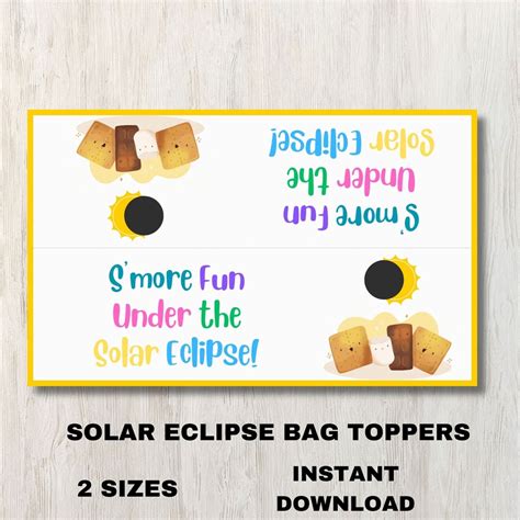 Eclipse Party Favor Supplies Bag Topper Eclipse Treat Bag Topper