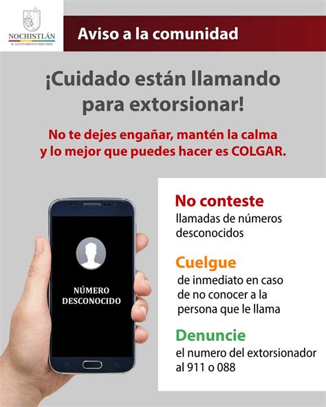 Alerta Extorsión ¡evite Ser Victima Ayuntamiento De Nochistlán