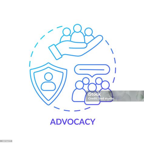 Advocacy Blue Gradient Concept Icon Stock Illustration Download Image