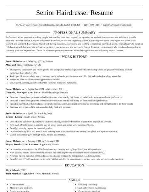 Hairdresser Resume Template