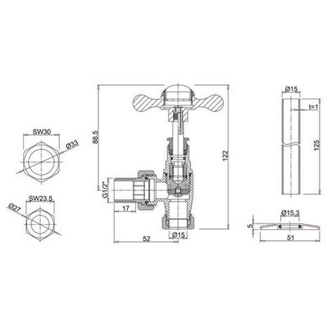 Burlington Angled Radiator Chrome Valves R6CHR