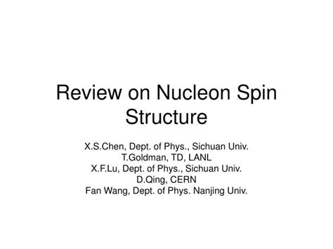 Ppt Review On Nucleon Spin Structure Powerpoint Presentation Free