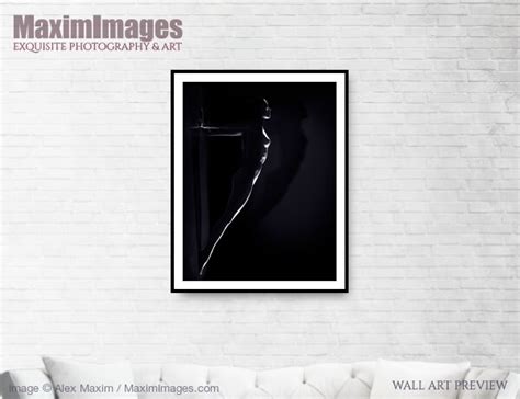 Art Print Of Woman Defying Gravity Doing A Plank Against The Wall Naked