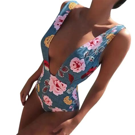 Snowshine Ylw Sexy Floral One Piece Swimsuit Swimwear Bikini Women