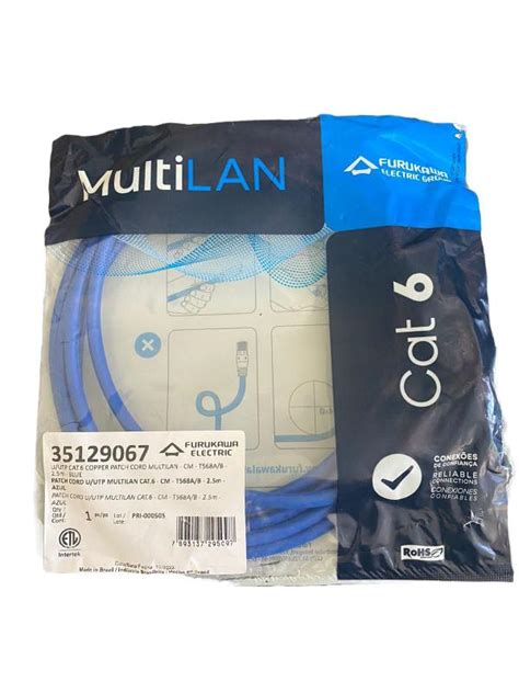 Patch Cord Multilan Cat6 2 50 Mts Azul Furukawa Cm 35129067 Furukawa