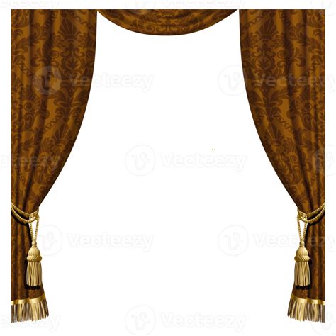 PNG - Transparent Decorative Curtains with Gold Tassels 36053574 PNG