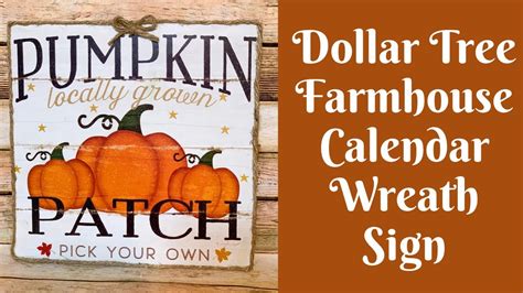 Dollar Tree Fall Crafts Dollar Tree Farmhouse Calendar Wreath Sign