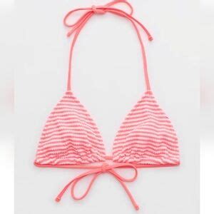 Aerie Swim Nwt Aerie Crinkle Stripe String Triangle Bikini Top Poshmark