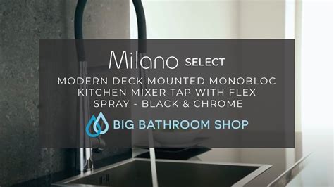 Milano Select Modern Deck Mounted Monobloc Kitchen Mixer Tap With