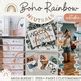 Modern Boho Rainbow Calm Classroom Decor Bundle Neutral Rainbow Editable